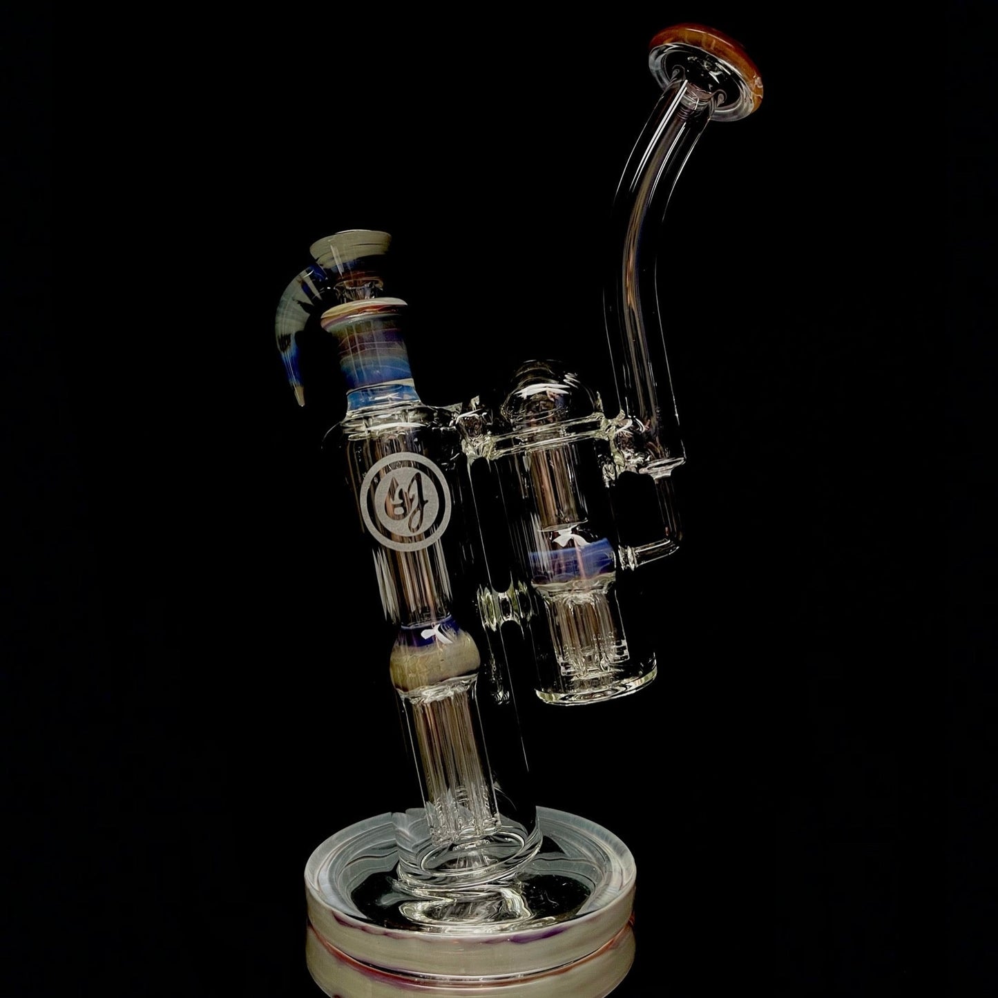 Double amber purple double bubbler by OJ Flame