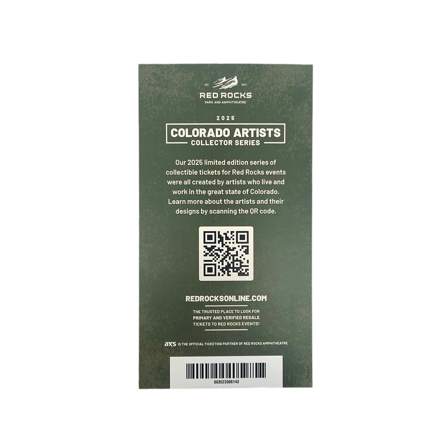 Turnover Red Rocks Collector’s Series Ticket