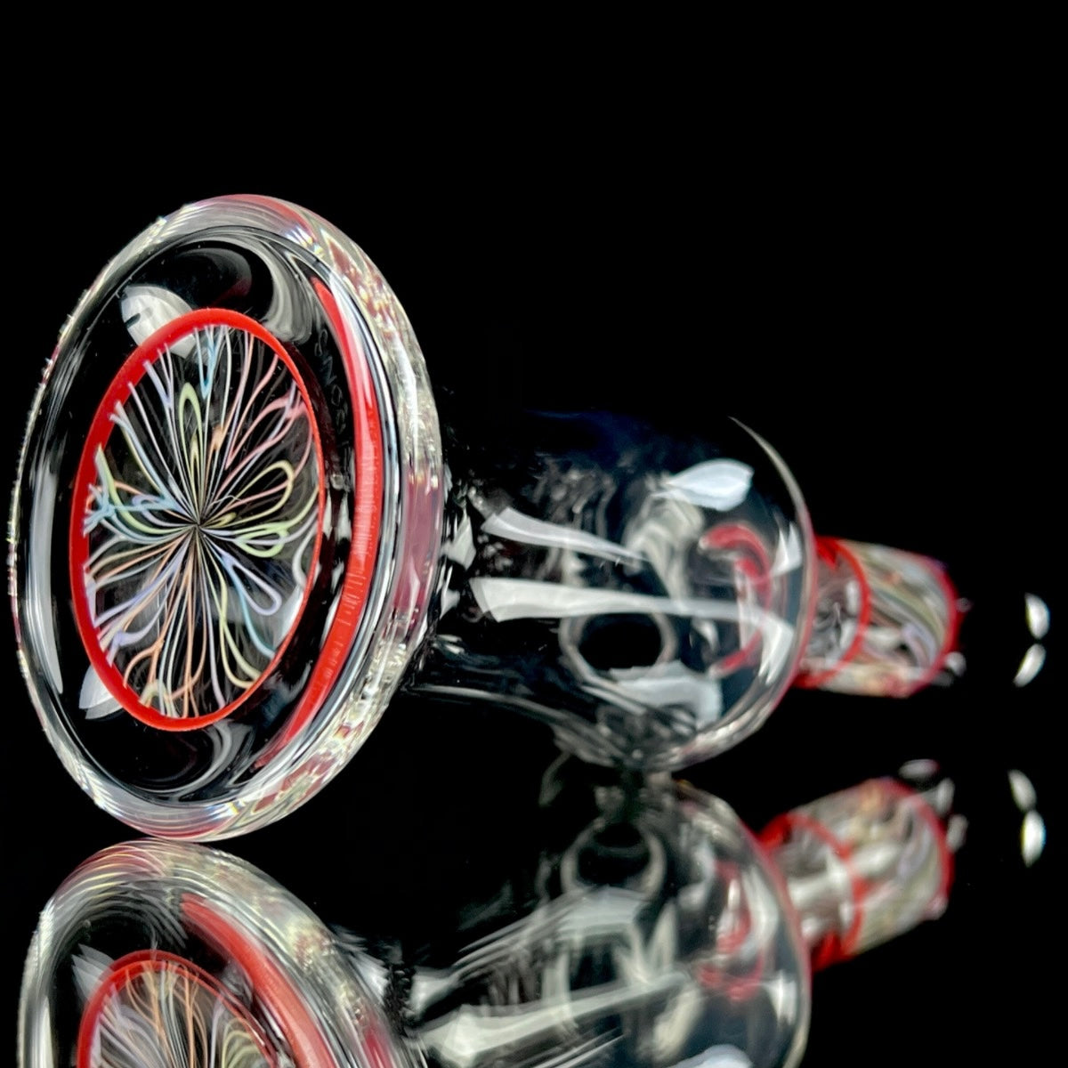 Snoopy Glass "Cherry" x "Rainbow" Scribble Accent Tube with Eternal Quartz Fat Bottom Banger