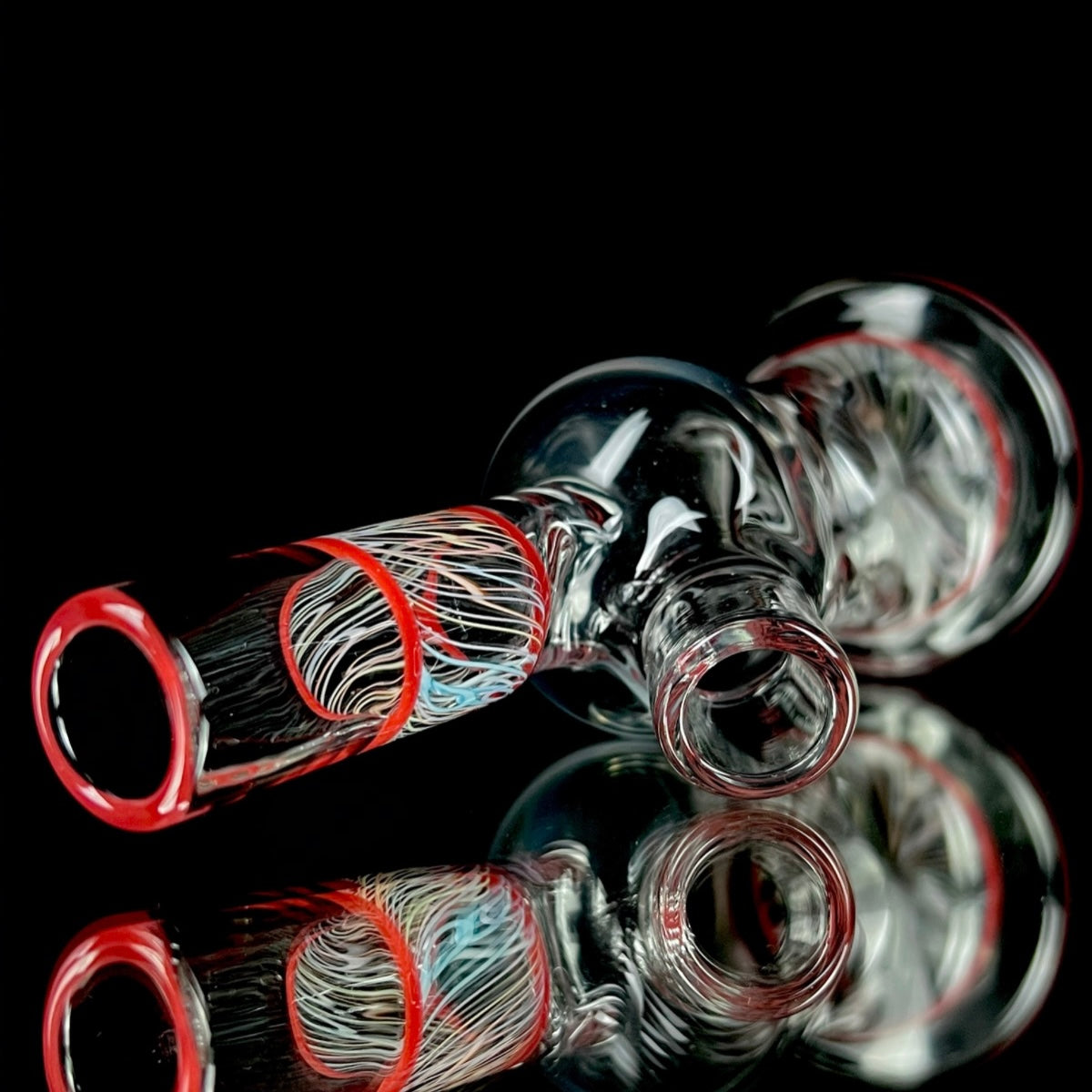 Snoopy Glass "Cherry" x "Rainbow" Scribble Accent Tube with Eternal Quartz Fat Bottom Banger