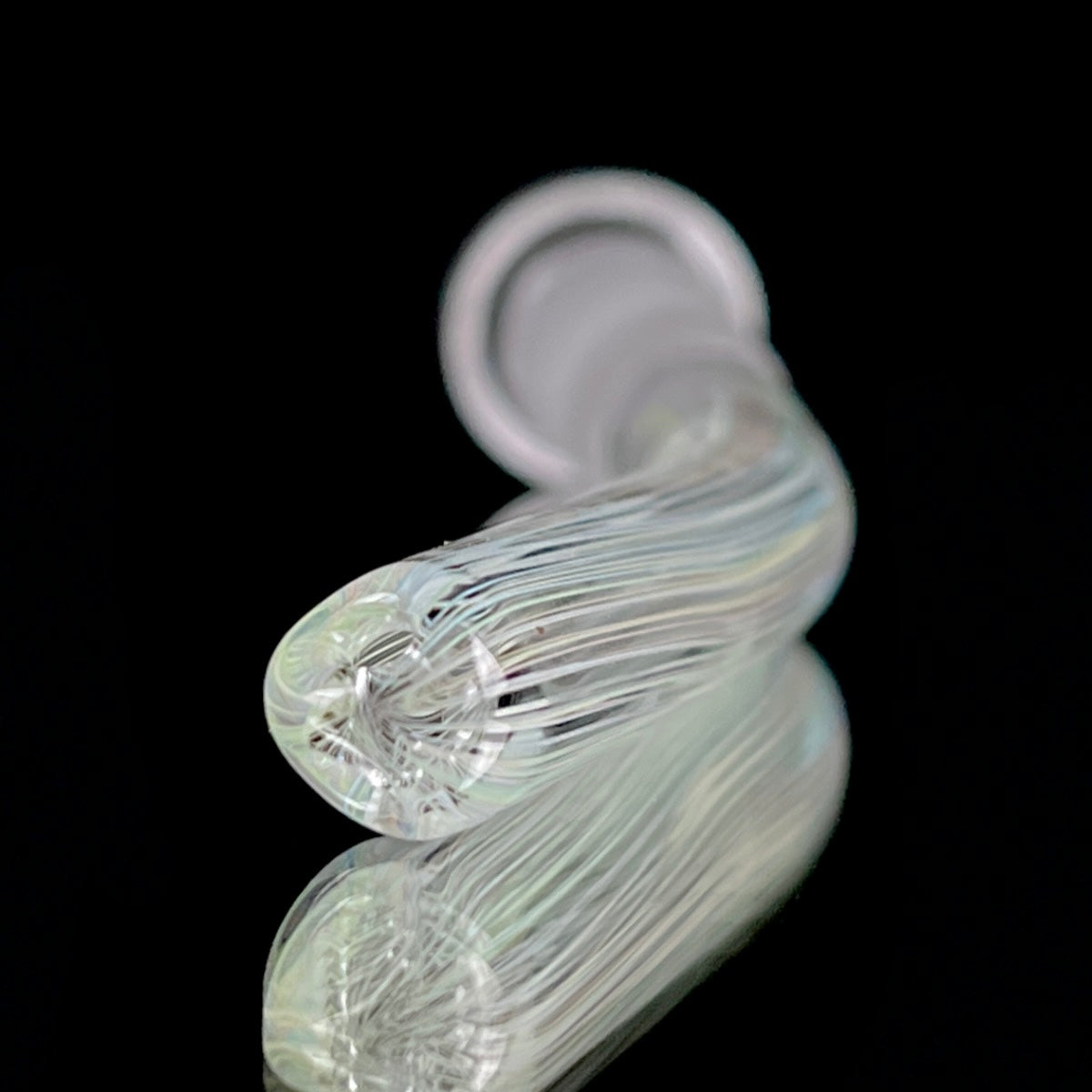Snoopy Glass "Cherry" x "Rainbow" Scribble Accent Tube with Eternal Quartz Fat Bottom Banger