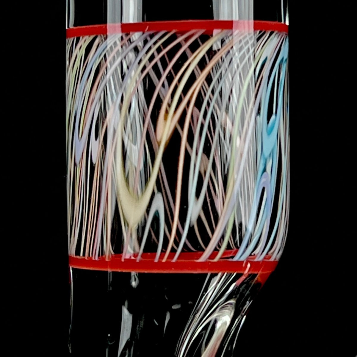 Snoopy Glass "Cherry" x "Rainbow" Scribble Accent Tube with Eternal Quartz Fat Bottom Banger