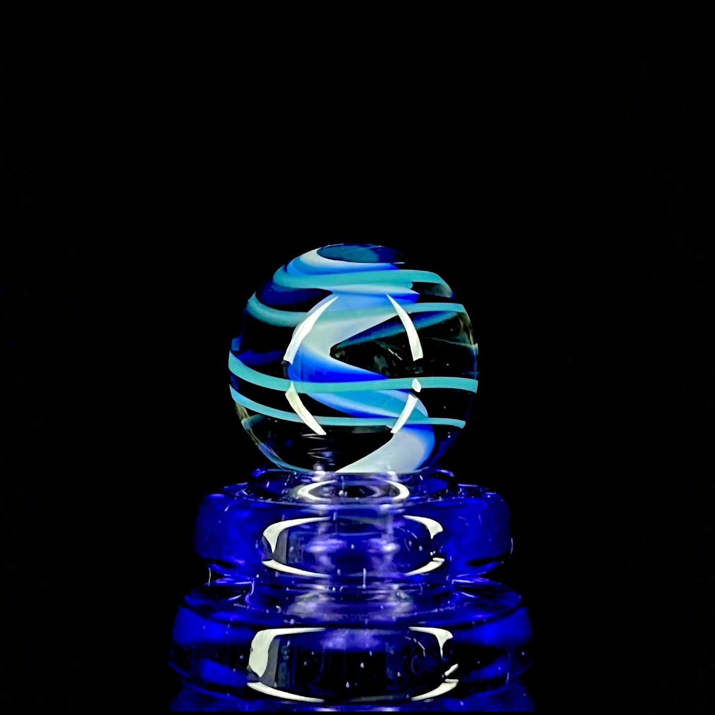 Phase Glass "Fumey Blue Spirals" Four-Piece Slurper Set