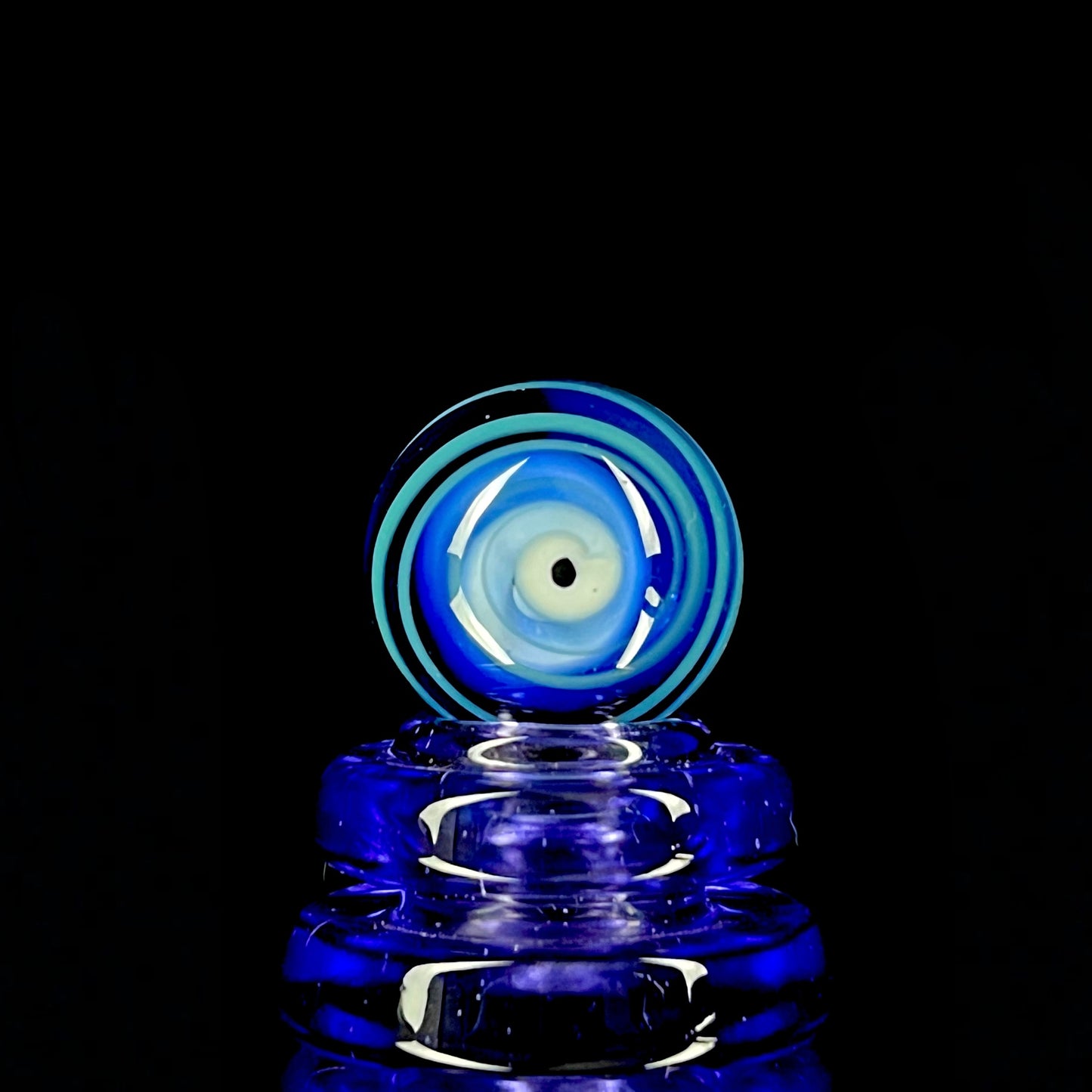 Phase Glass "Fumey Blue Spirals" Four-Piece Slurper Set
