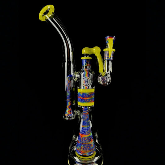 OJ Flame "Blueberry Rainbow" x "Roswell" Collins Bubbler