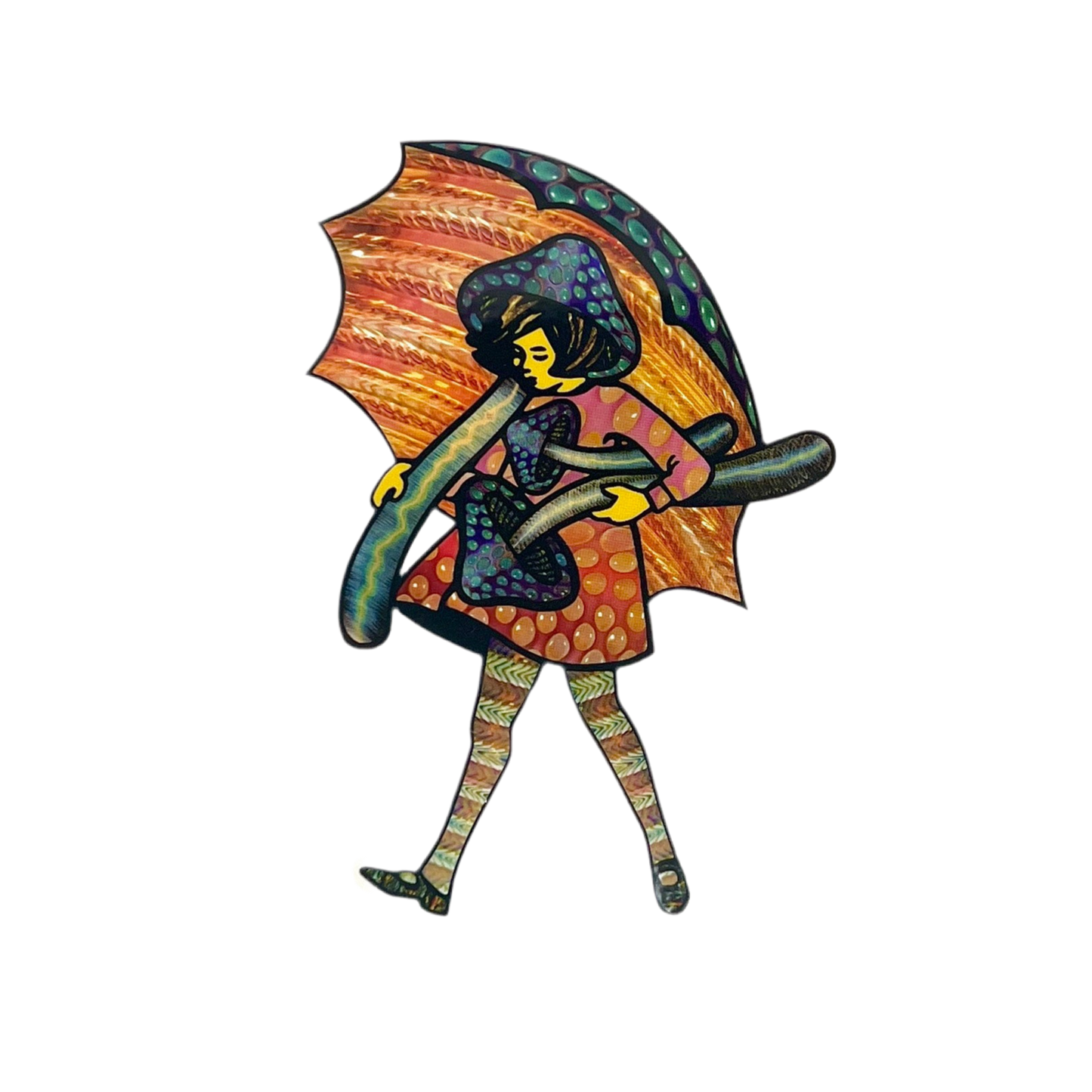Slinger Apparel x Stressless Glass x Pyroscopic “Fume Shroom Girl” Sticker
