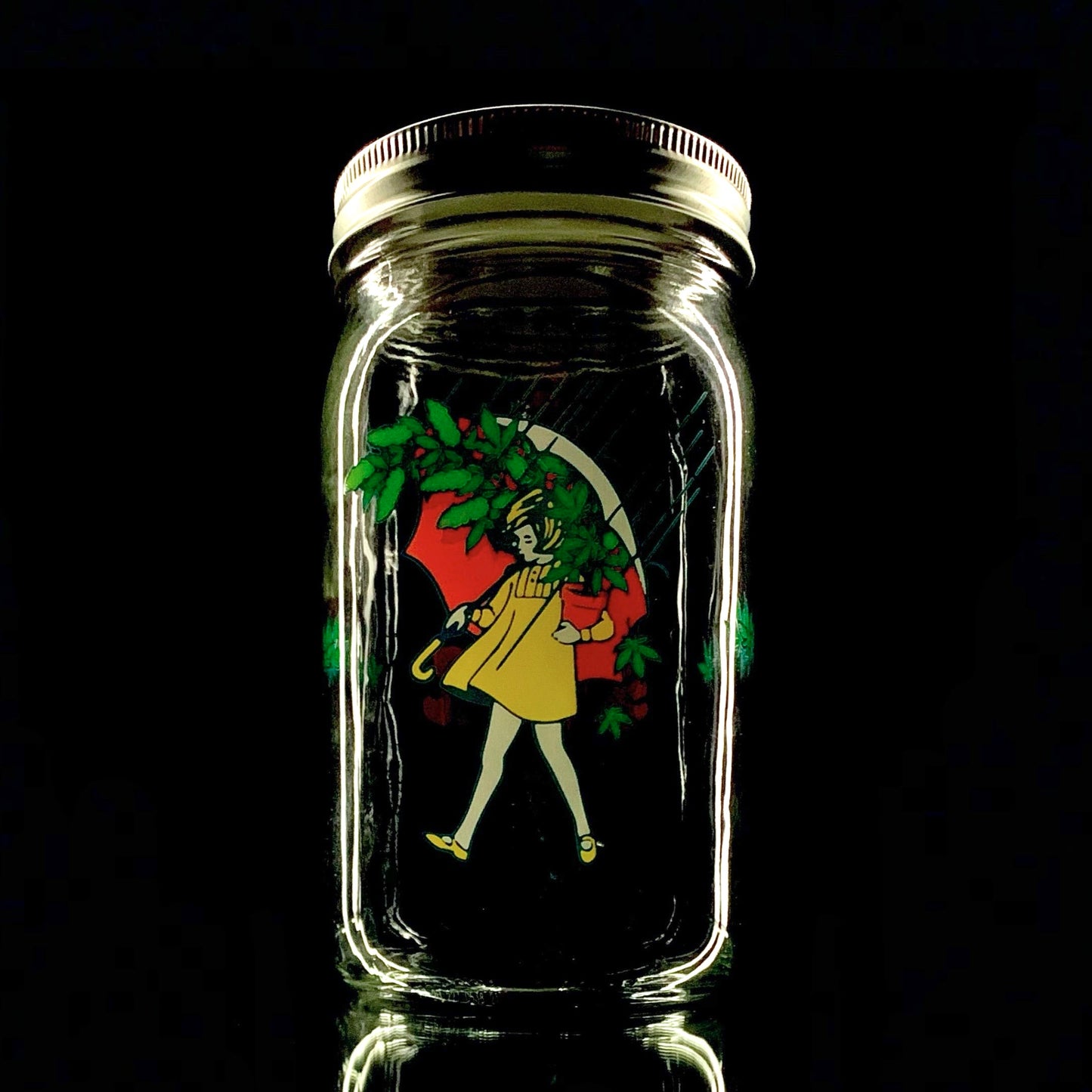 Slinger Apparel x Ouchkick "Emerald Girl" 32oz Ball Jar