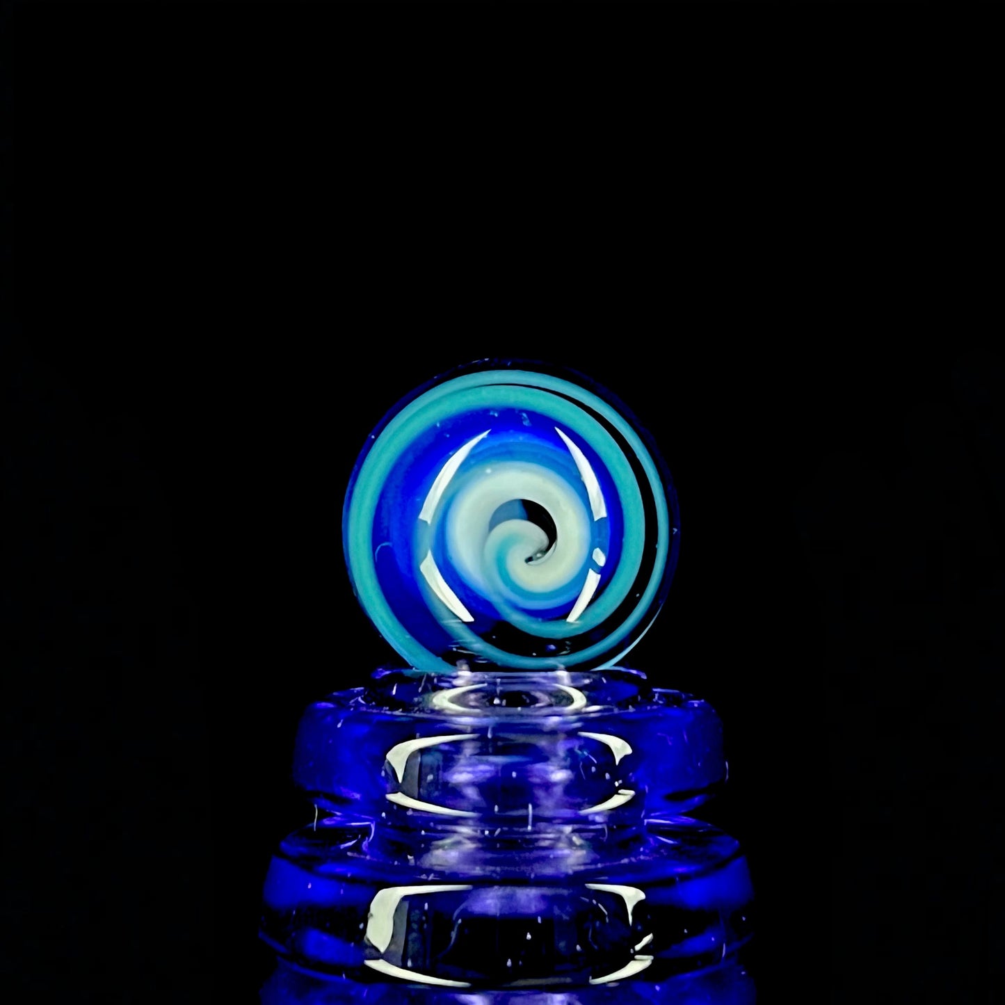 Phase Glass "Fumey Blue Spirals" Four-Piece Slurper Set