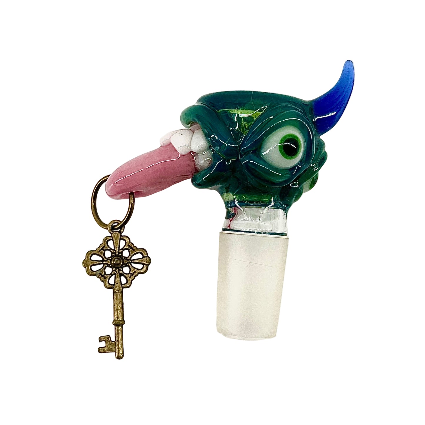Leviathan Glass 18mm "Blue Slyme Triclops" Slide W/ Key