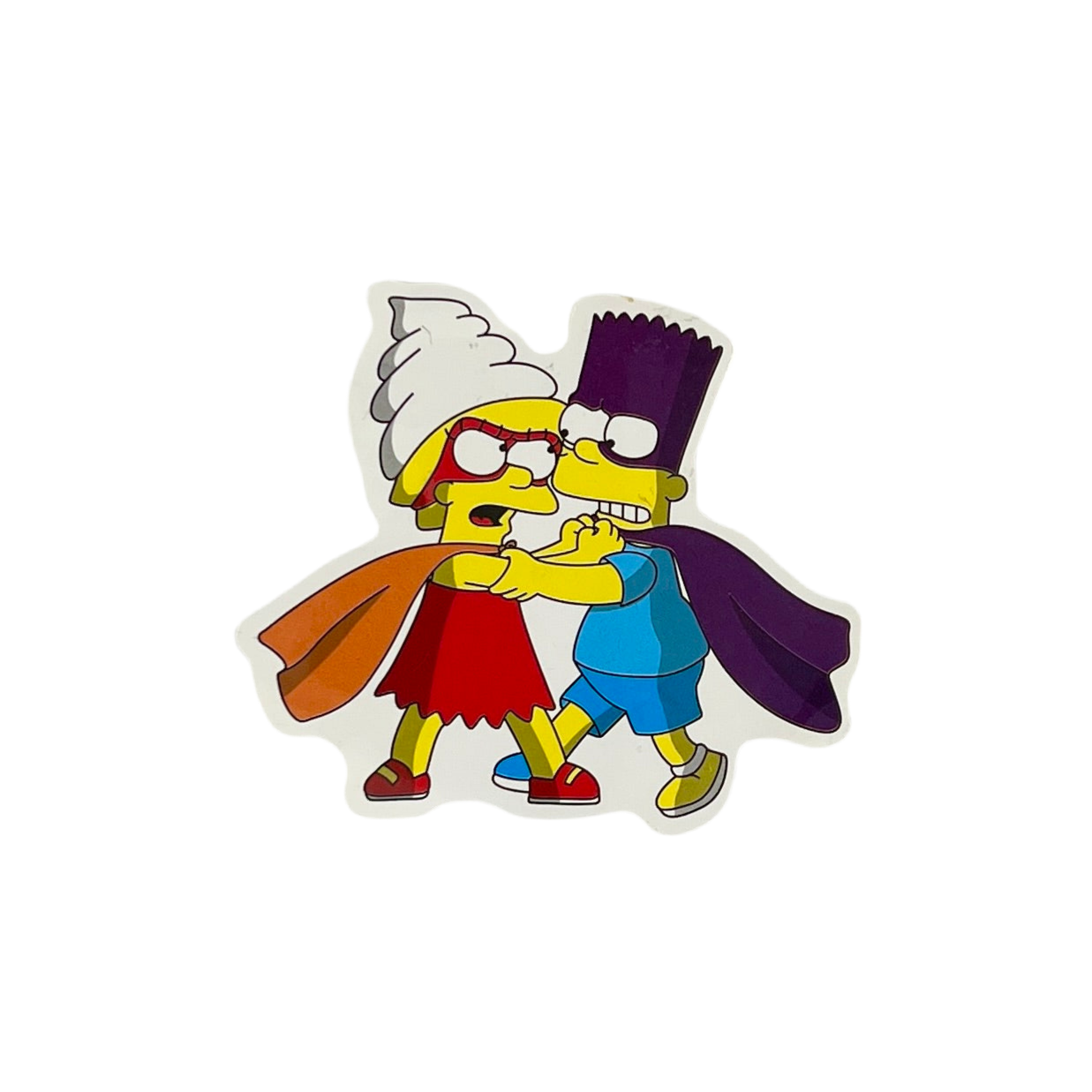 Cartoon characters in superhero costumes on a white background.