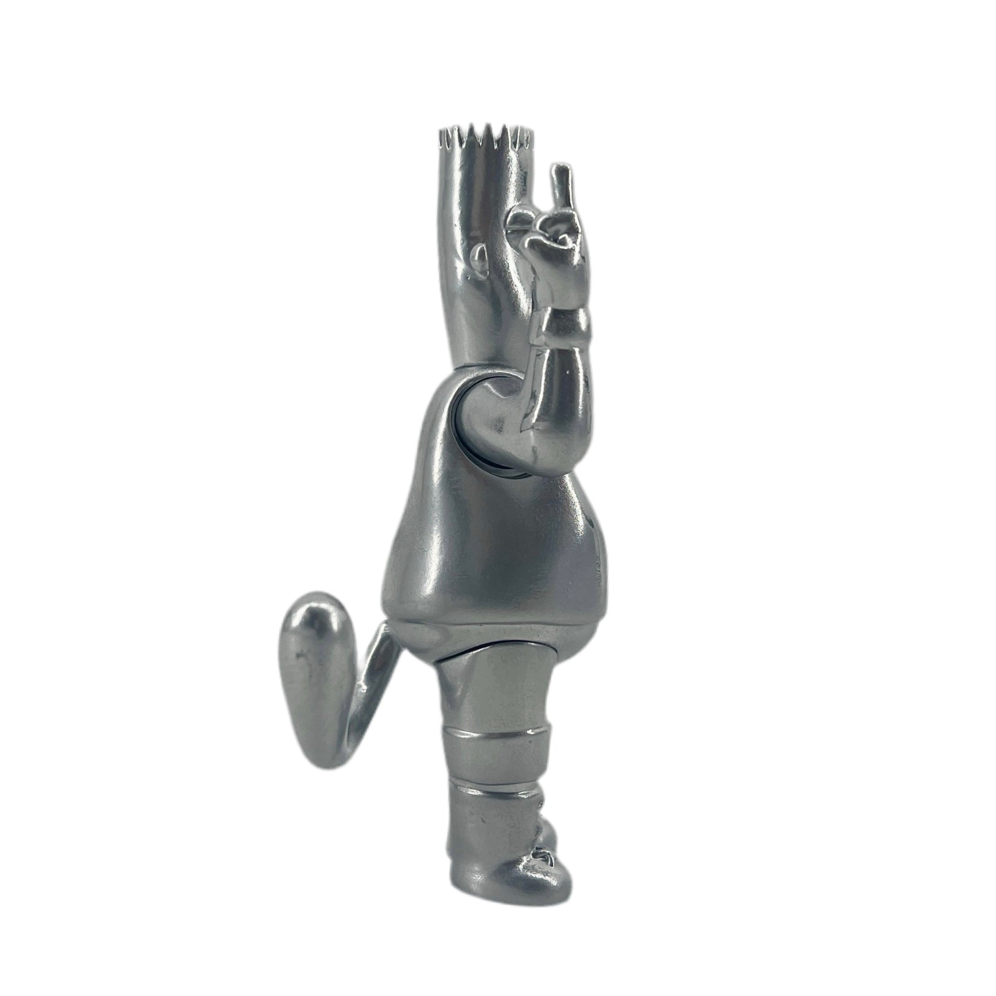 Chromed Out "Stone Cold Homer" Hand-painted metallic sculpture facing right