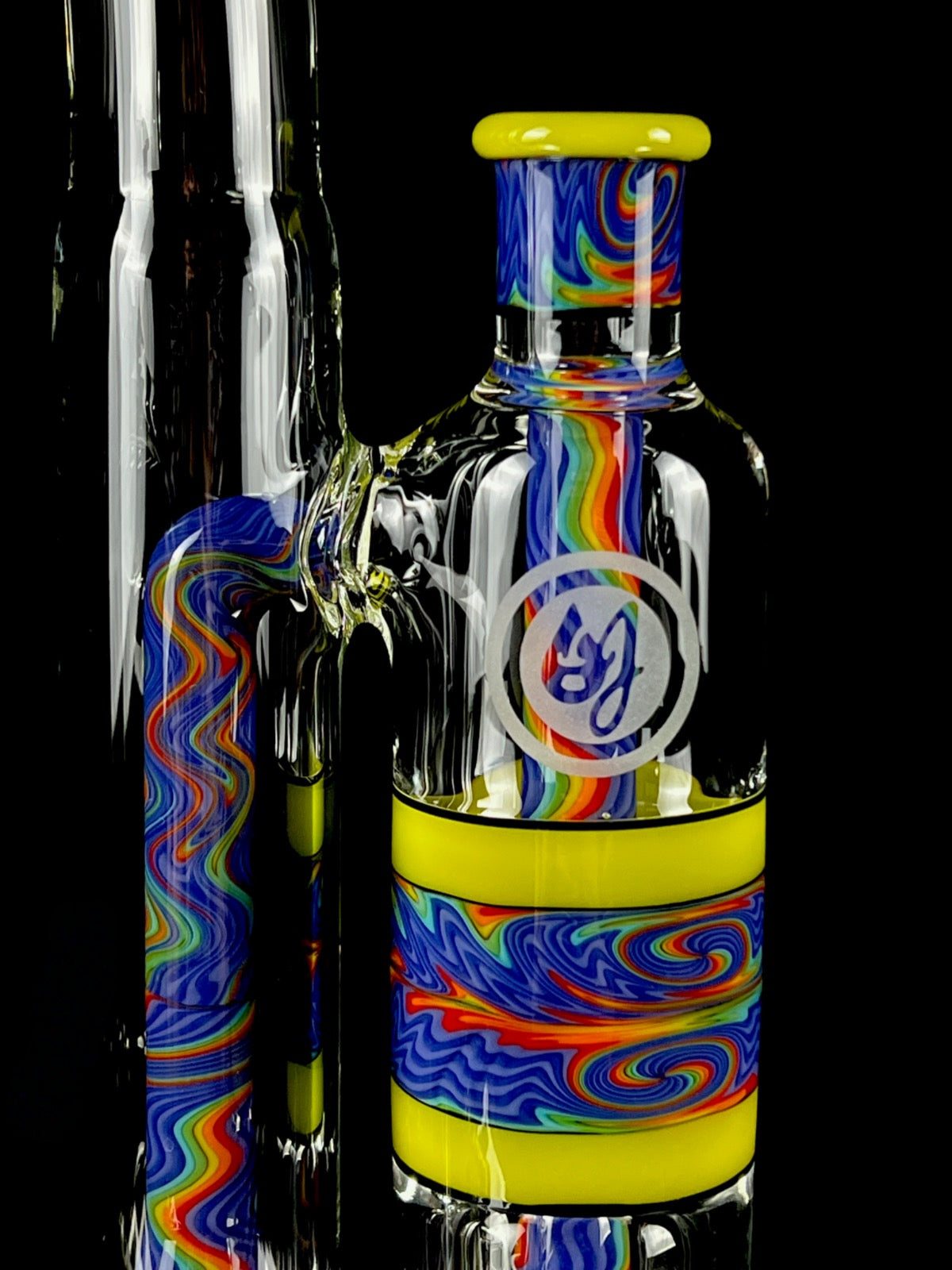 OJ Flame "Blueberry Rainbow" x "Roswell" Collins Bubbler