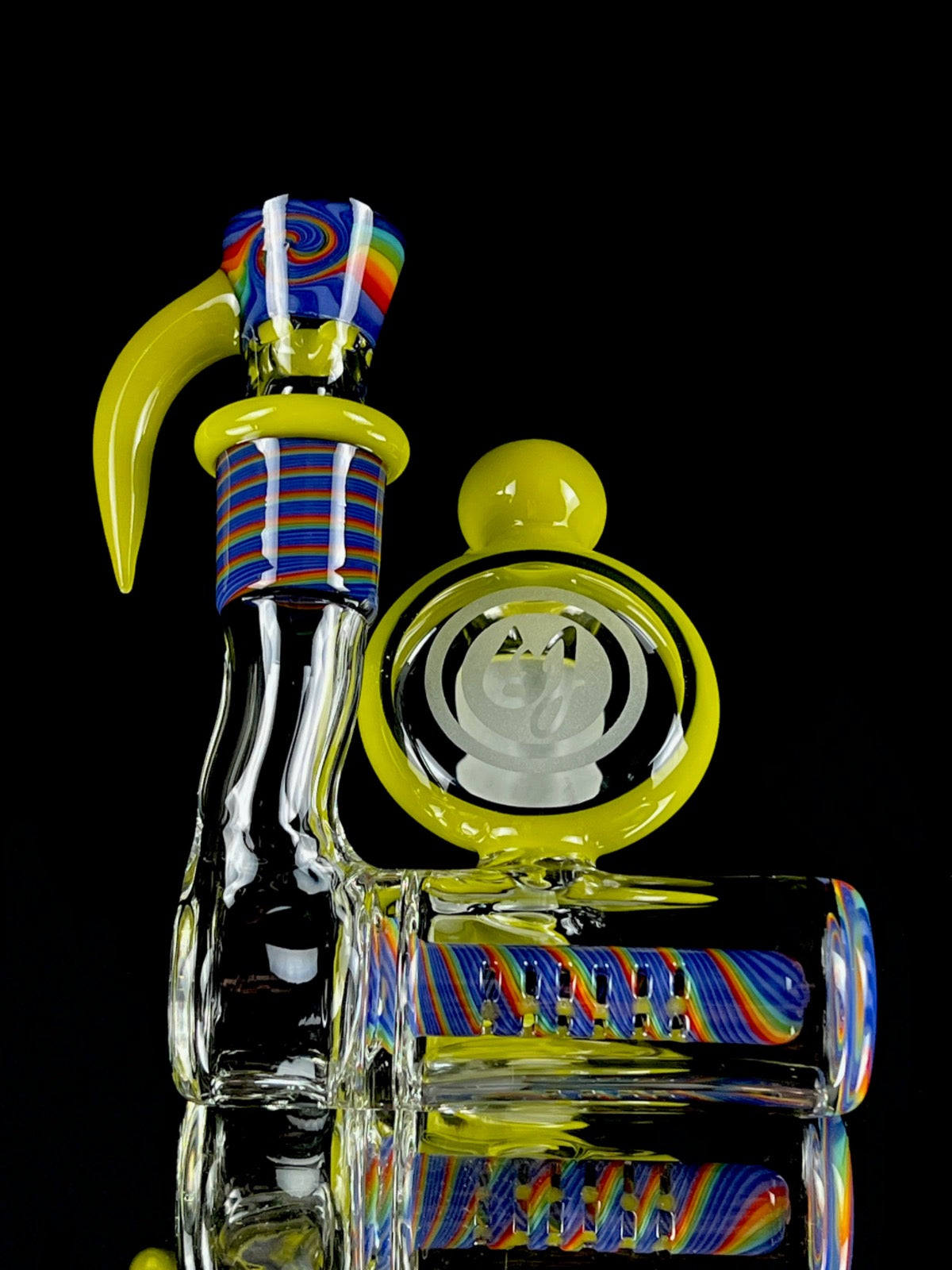 OJ Flame "Blueberry Rainbow" x "Roswell" Collins Bubbler