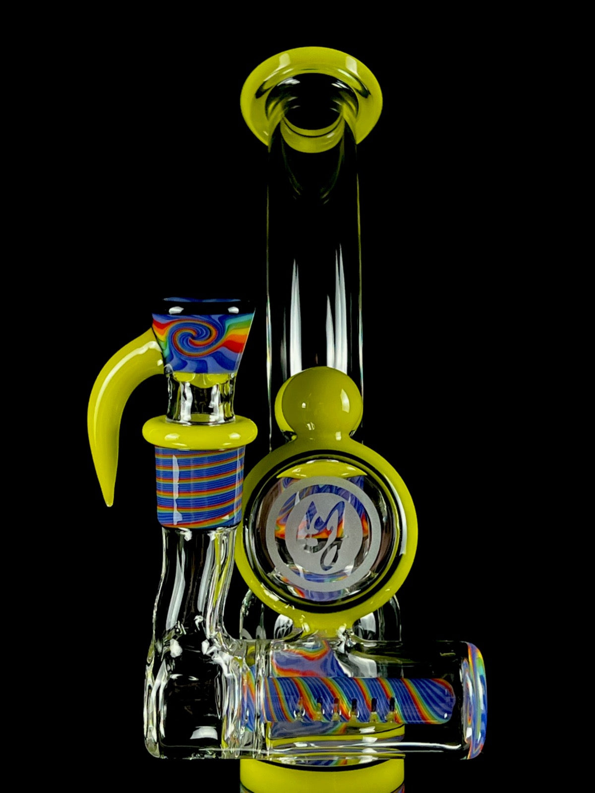 OJ Flame "Blueberry Rainbow" x "Roswell" Collins Bubbler