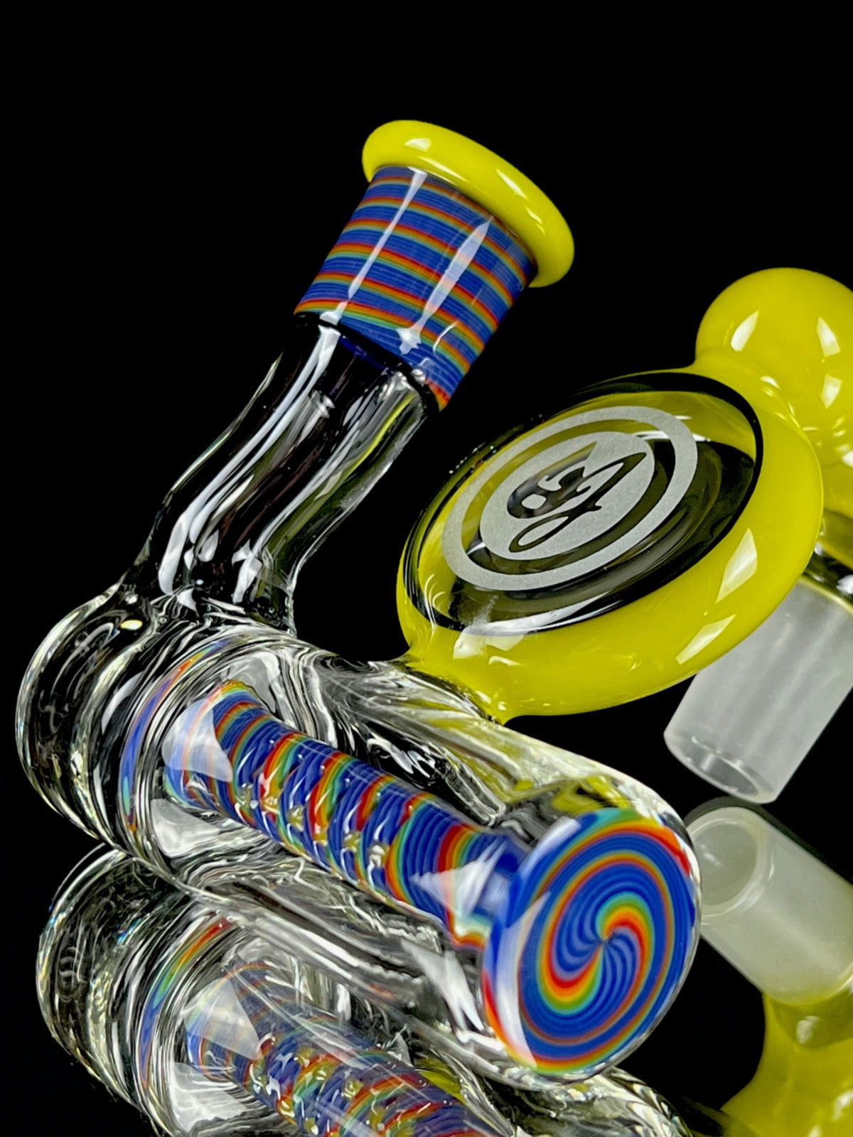 OJ Flame "Blueberry Rainbow" x "Roswell" Collins Bubbler