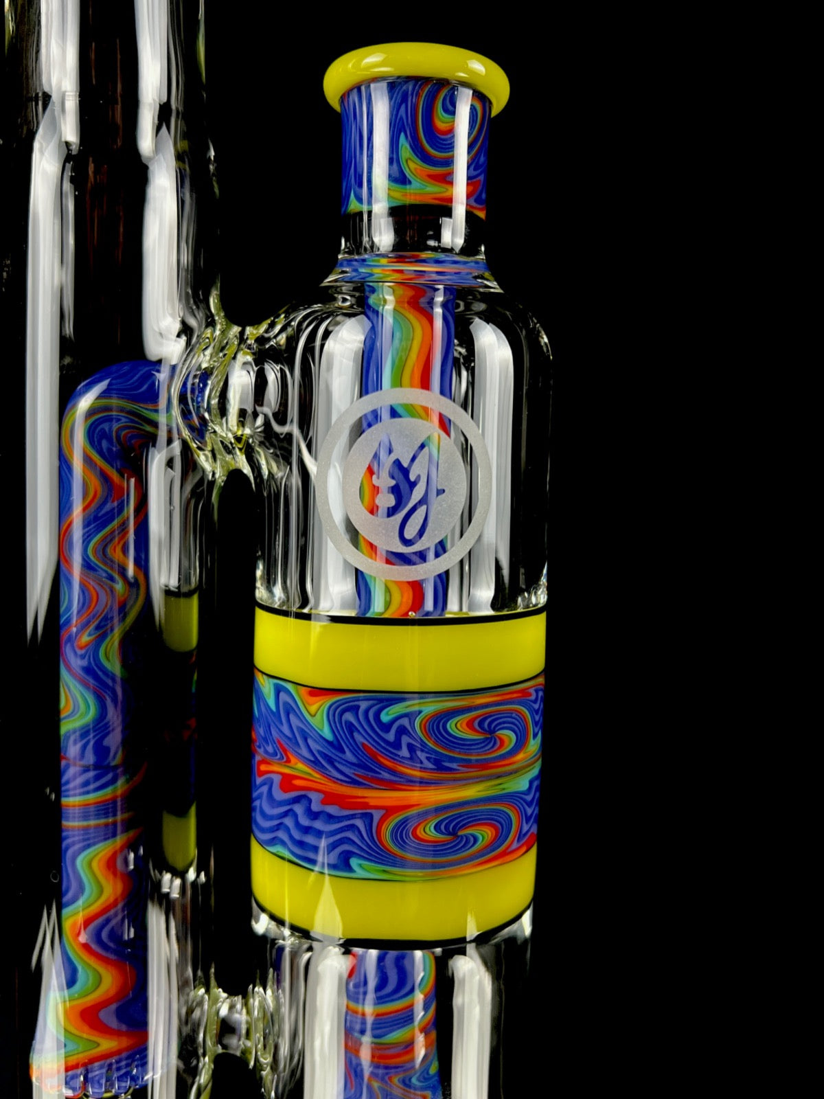 OJ Flame "Blueberry Rainbow" x "Roswell" Collins Bubbler