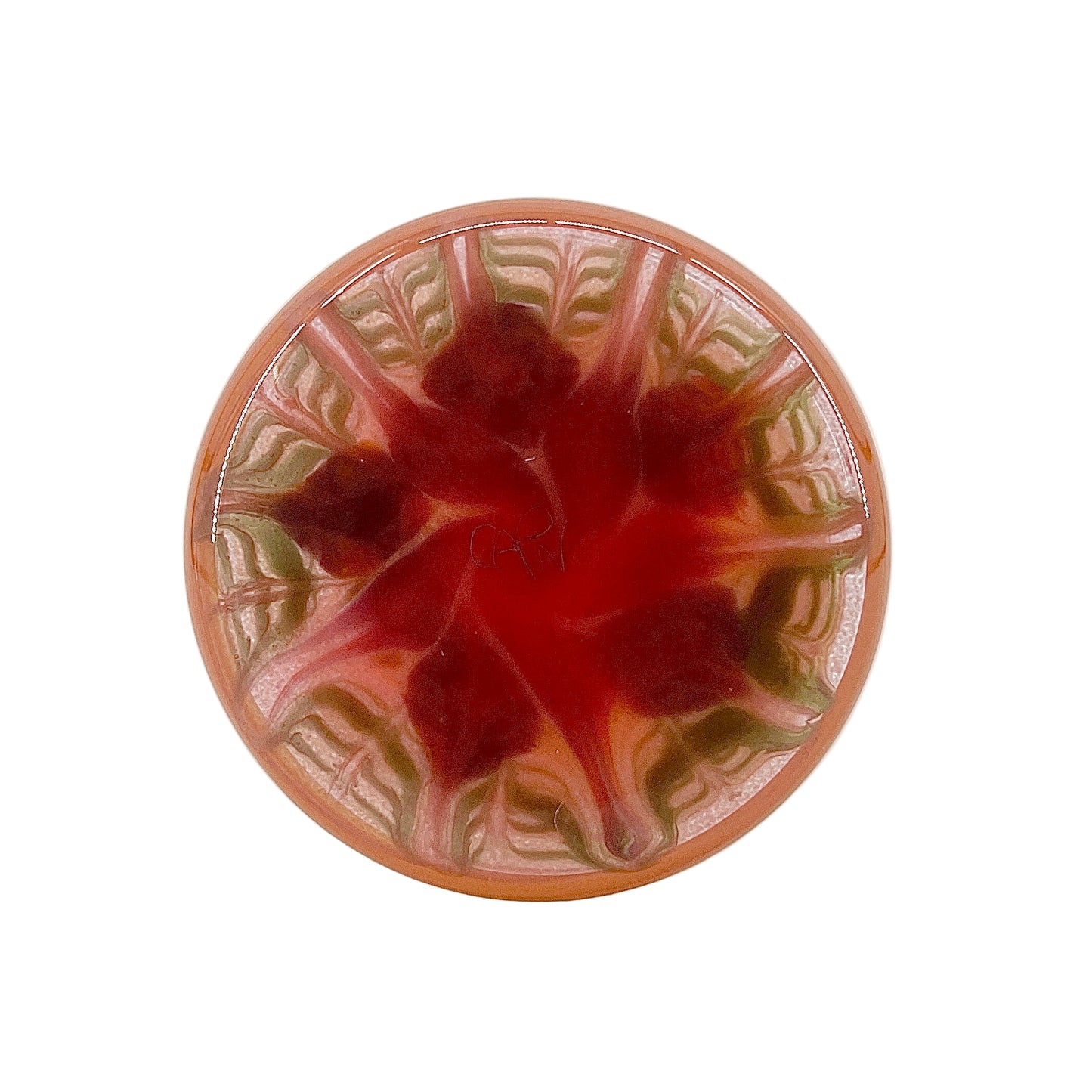 Decorative glass base with a star-shaped design on a white background