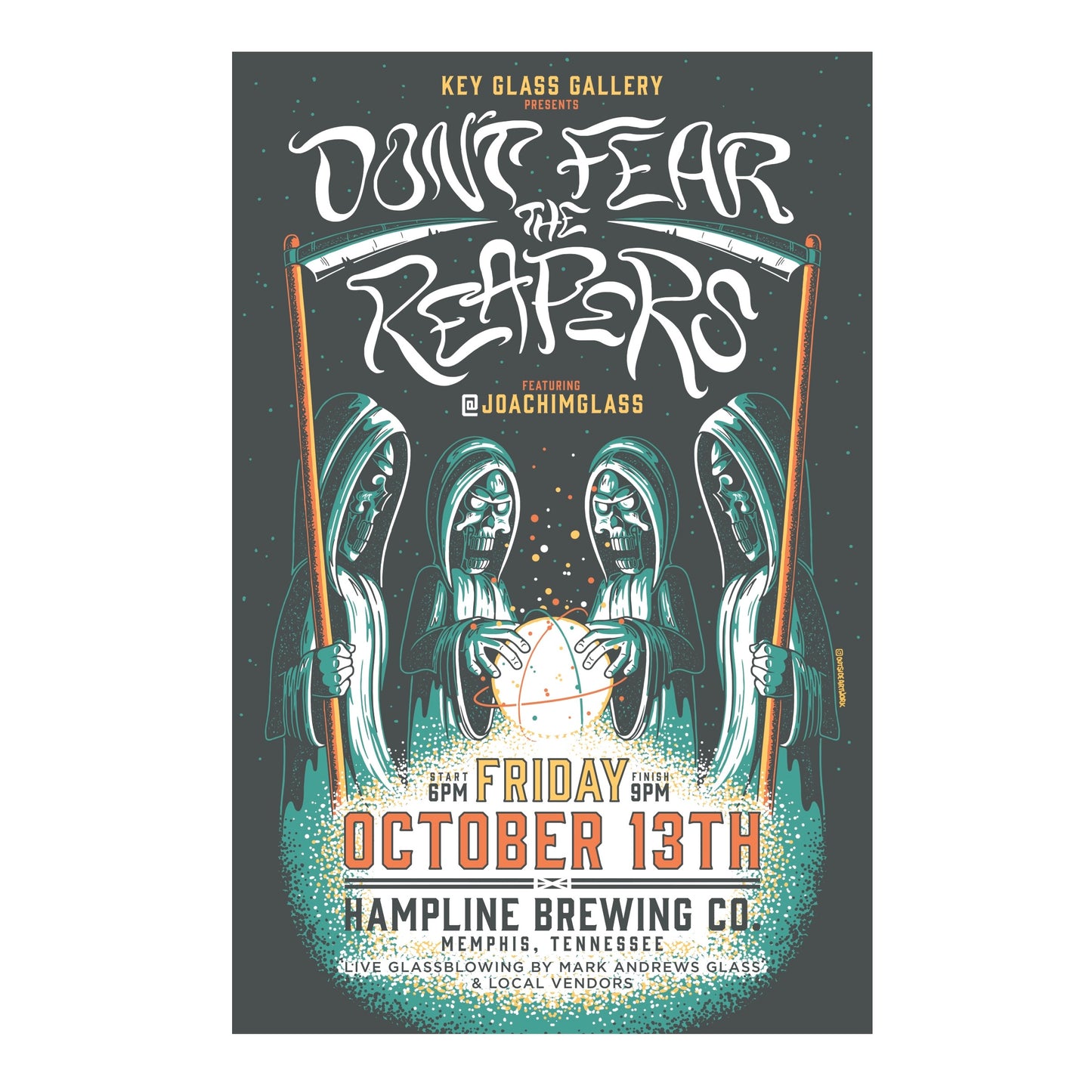 Promotional poster for an event featuring 'Don't Fear the Reapers' at Hampline Brewing Co.