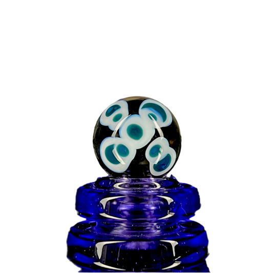 Naturally Spun Glass "Dot Flower" Marble
