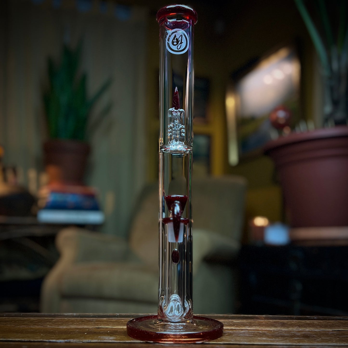 Red Blizzard Dual Inline with Splash Guard by OJ Flame