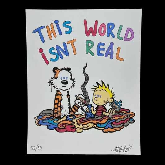 “This World Isn’t Real” print by Lot Comedy