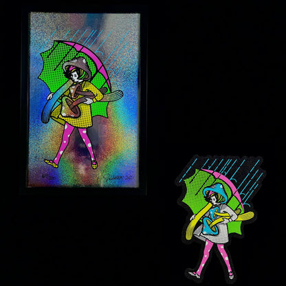 Slinger Apparel “Neon Shroom Girl” Moodmat & Print Set
