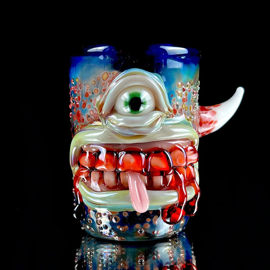 Beware I Bite shot glass by Leviathan Glass
