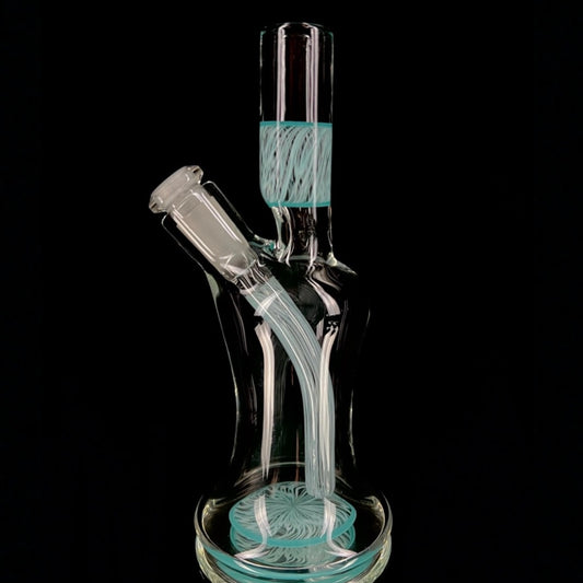 Aqua blue scribble accent tube by Snoopy Glass