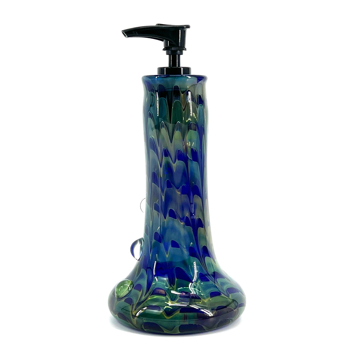 Fume over cobalt soap dispenser by Phase Glass