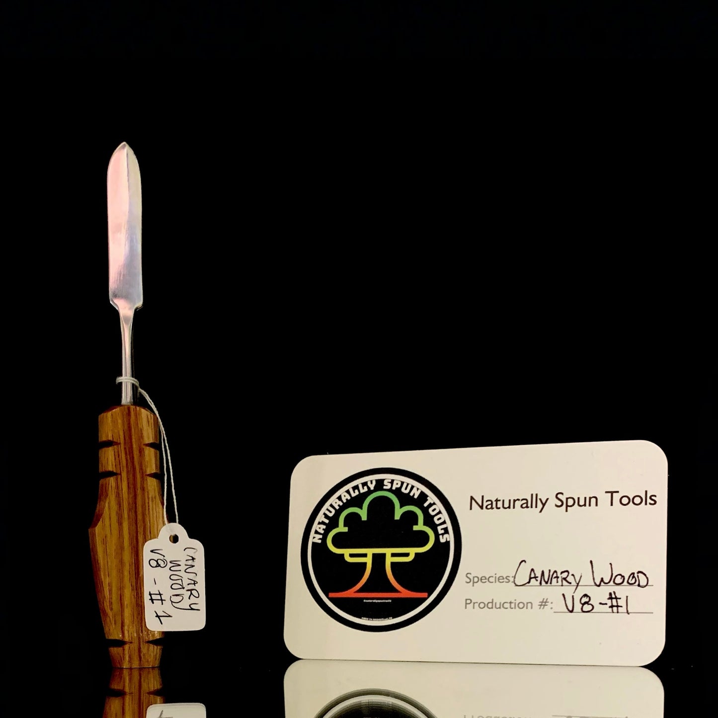 Canary wood V8 dabber by Naturally Spun Tools