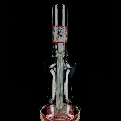 Snoopy Glass "Cherry" x "Rainbow" Scribble Accent Tube with Eternal Quartz Fat Bottom Banger