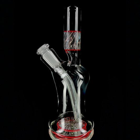 Snoopy Glass "Cherry" x "Rainbow" Scribble Accent Tube with Eternal Quartz Fat Bottom Banger