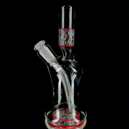 Snoopy Glass "Cherry" x "Rainbow" Scribble Accent Tube with Eternal Quartz Fat Bottom Banger