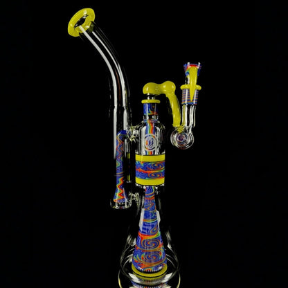 OJ Flame "Blueberry Rainbow" x "Roswell" Collins Bubbler