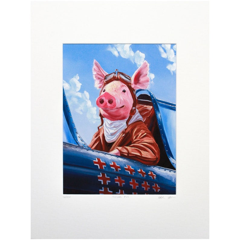 “Flying Pig” print by Stephen Wheeler Studio