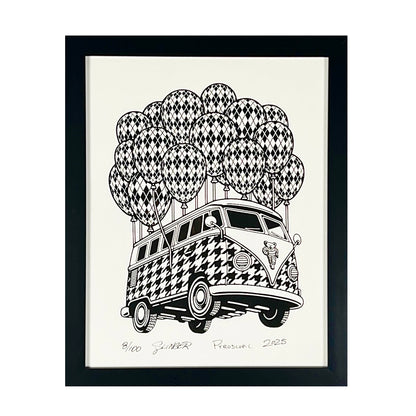 Parking Lot Collective “Slinger Flying Bus” Print