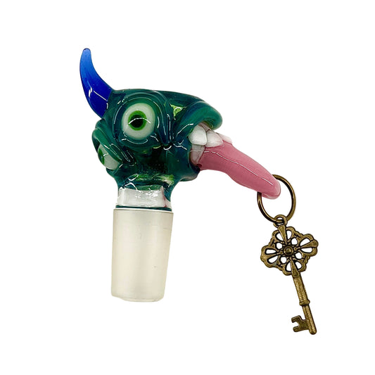 Leviathan Glass 18mm "Blue Slyme Triclops" Slide W/ Key