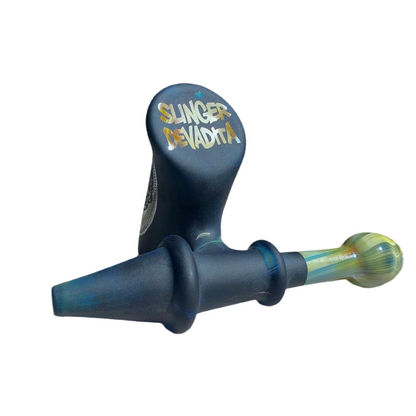 Blue and green slinger.devita product on a white background.