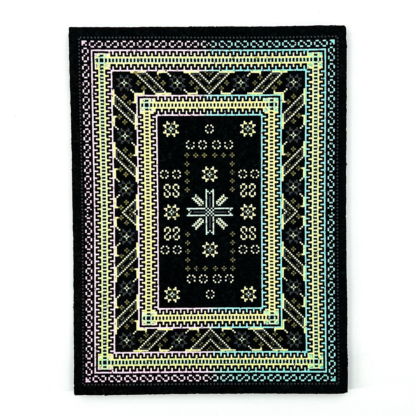 Moodmat designed to look like a rectangular 8-bit rug.