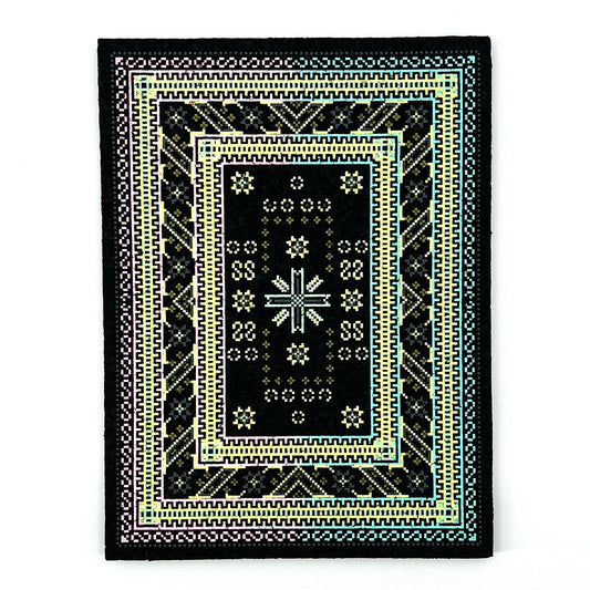 Moodmat designed to look like a rectangular 8-bit rug.