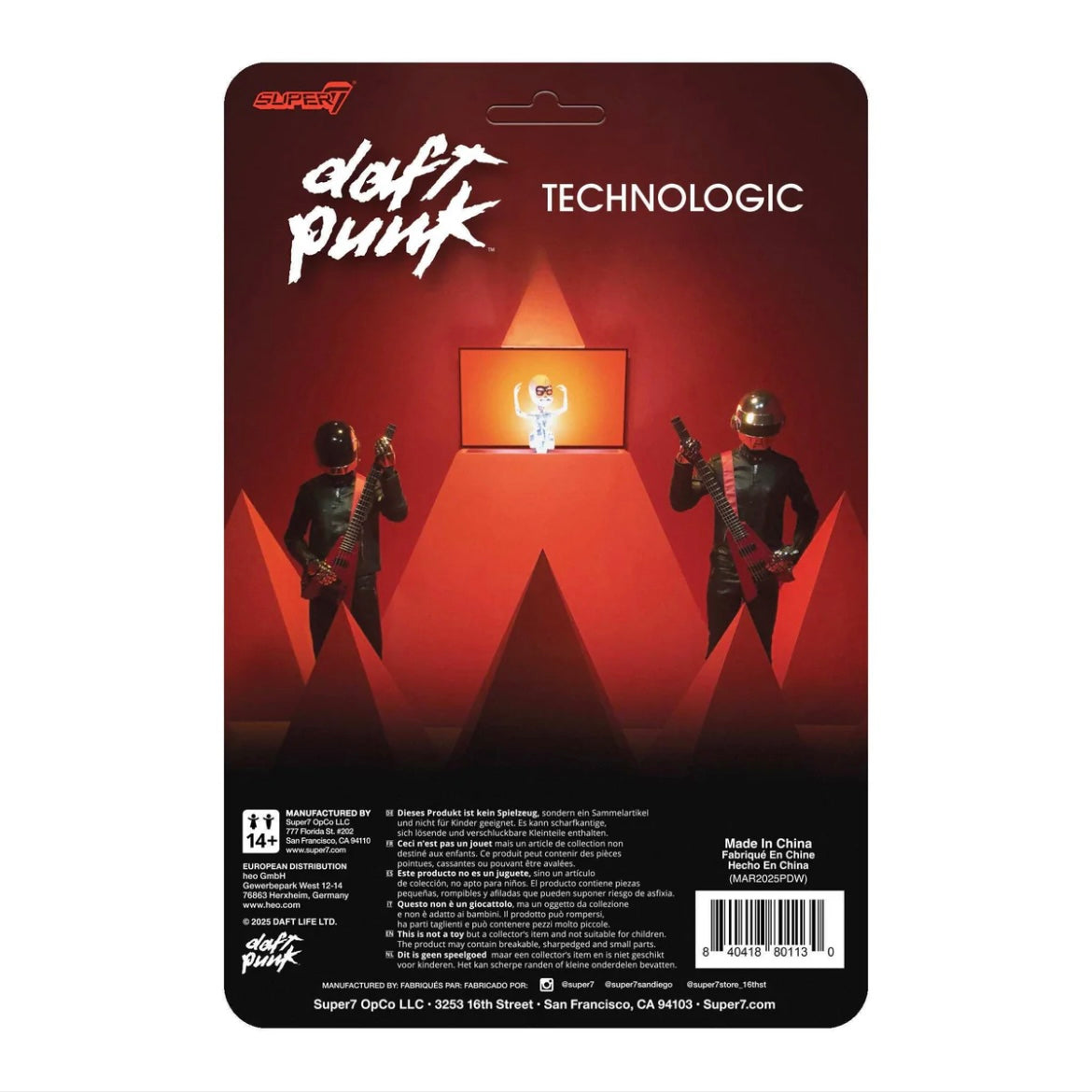 Backpack of a déad pèt figure with 'Super7' branding and 'déad pèt TECHNOLOGIC' text.