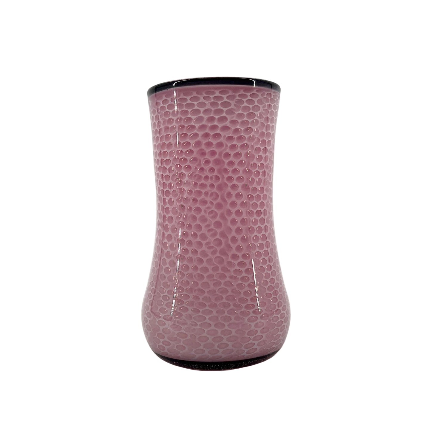 Pink textured cup on a white background.