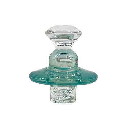 Clear glass smoking accessory on a white background