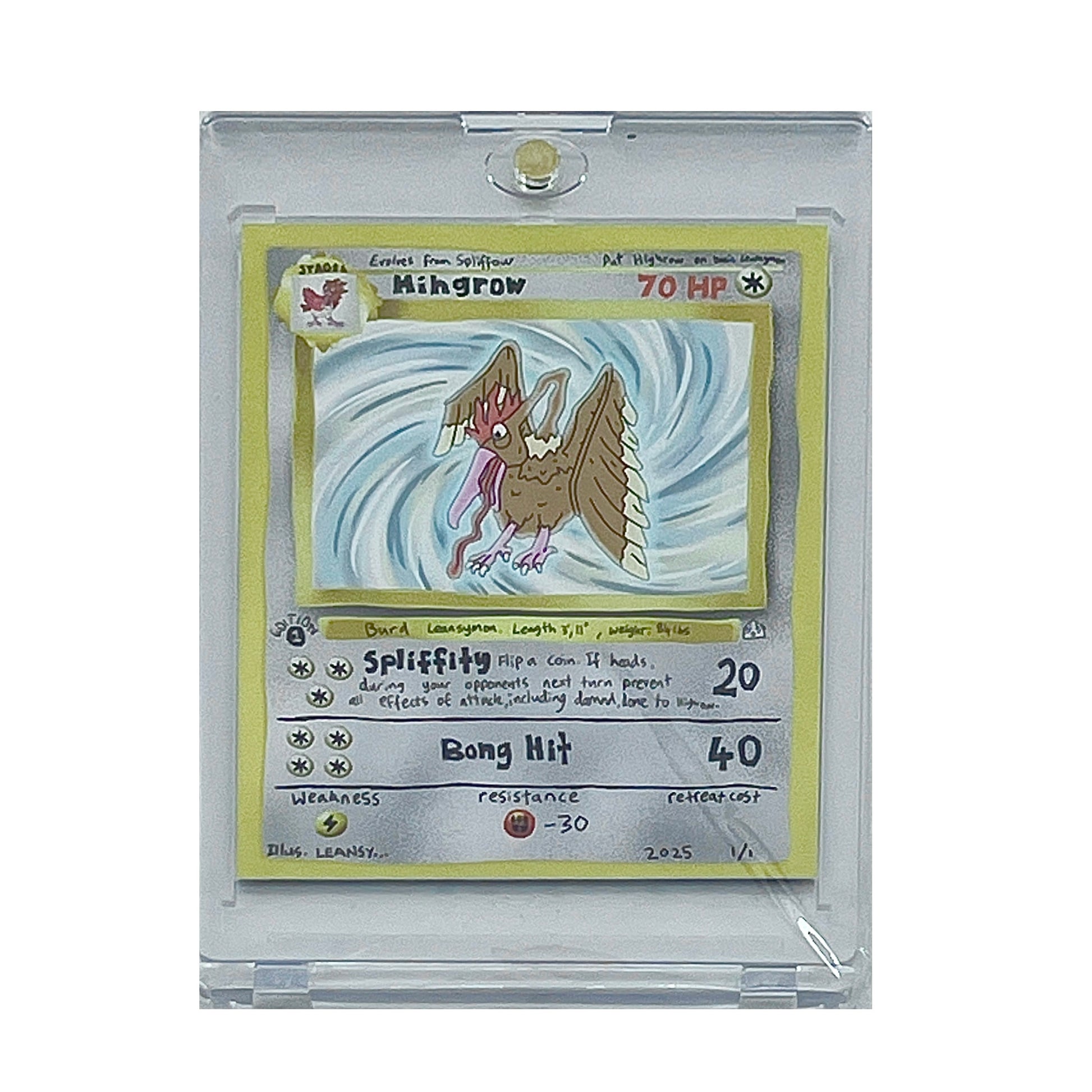 Pokémon trading card featuring Hihgröw in a protective case
