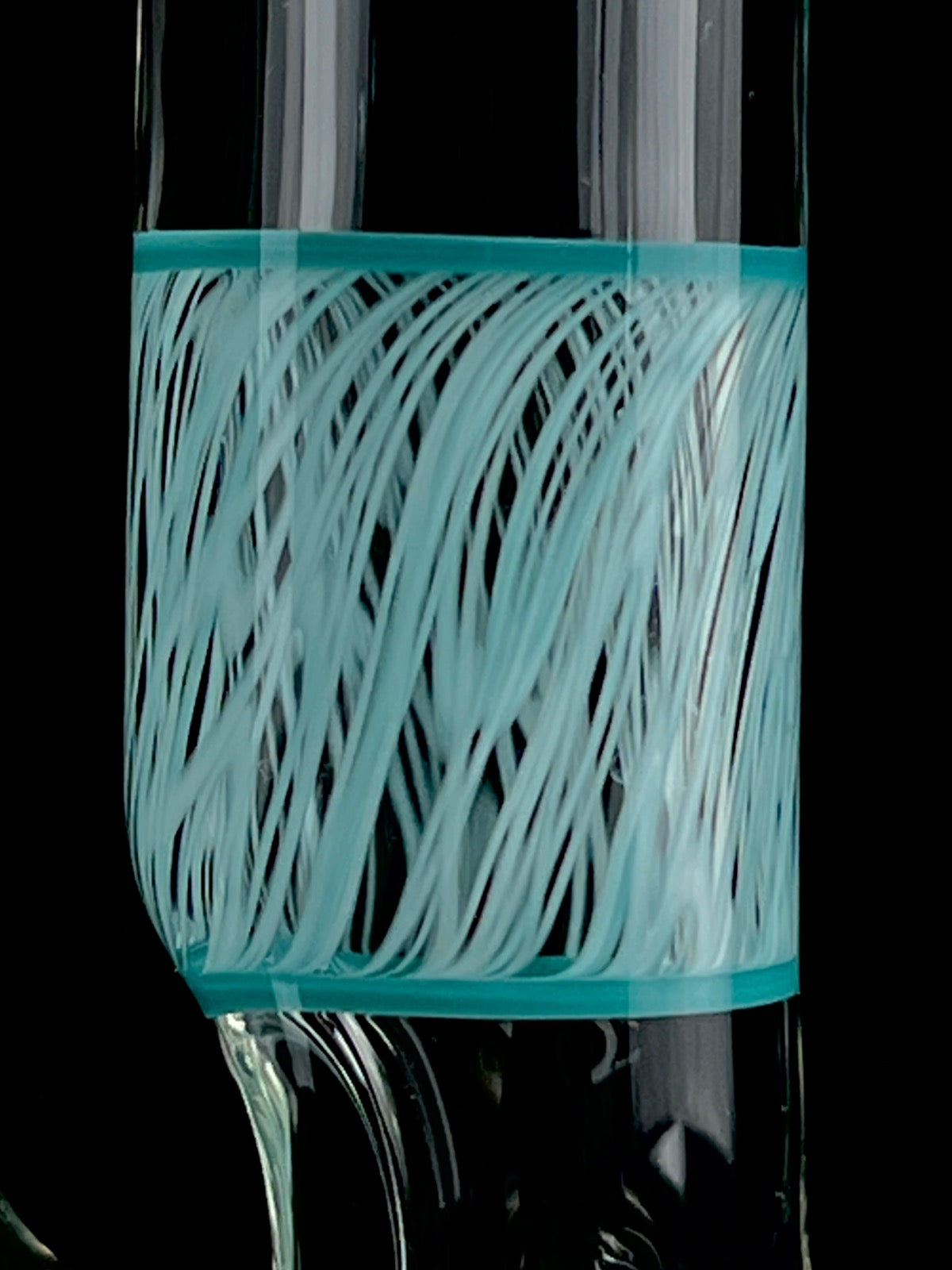 Aqua blue scribble accent tube by Snoopy Glass