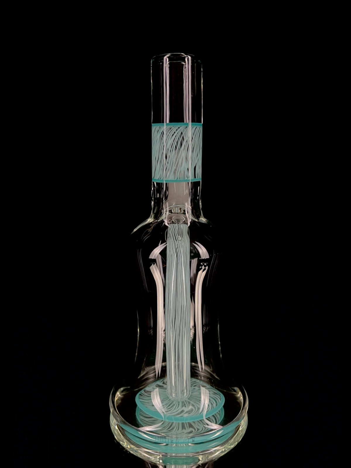 Aqua blue scribble accent tube by Snoopy Glass