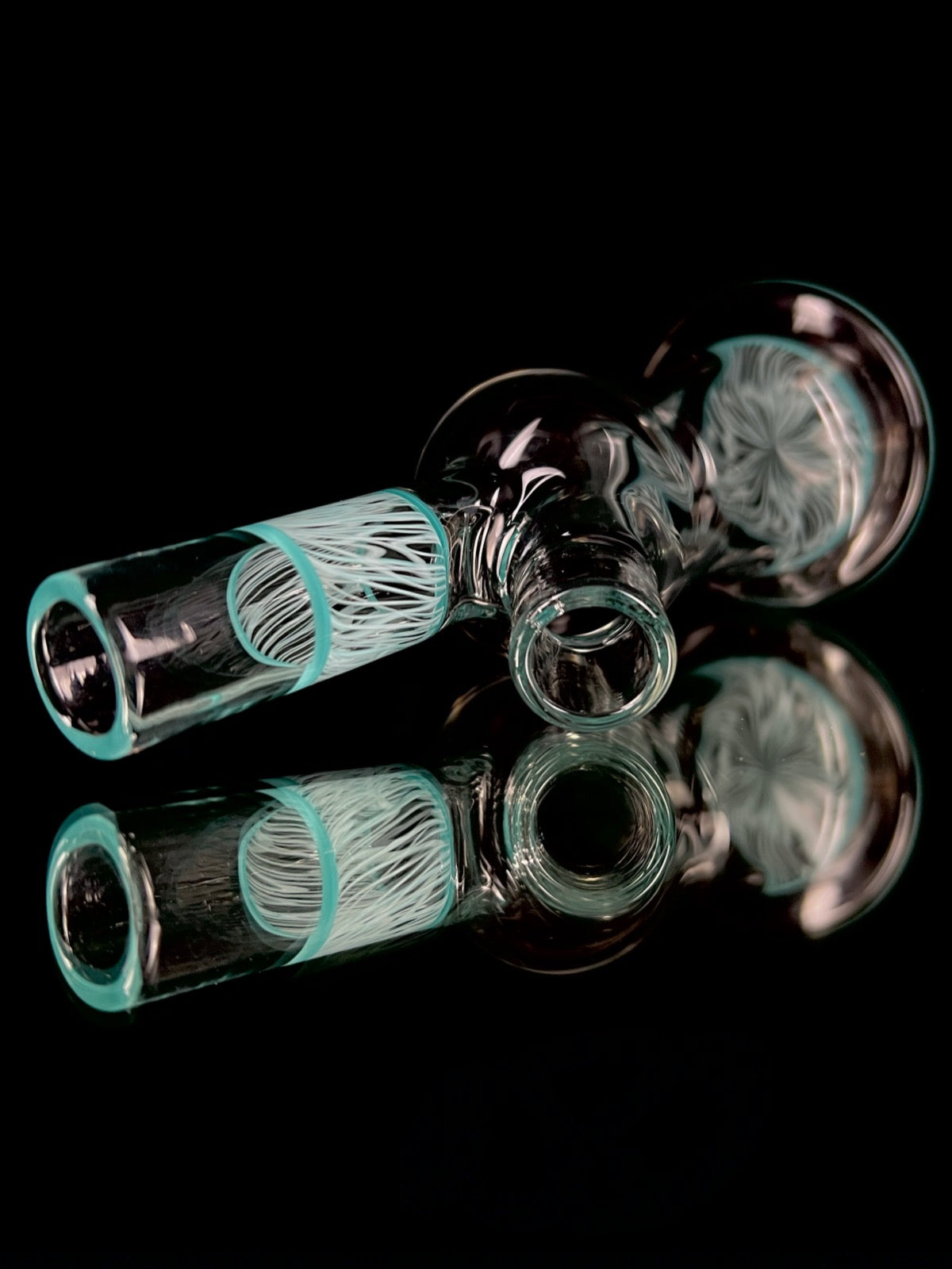 Aqua blue scribble accent tube by Snoopy Glass