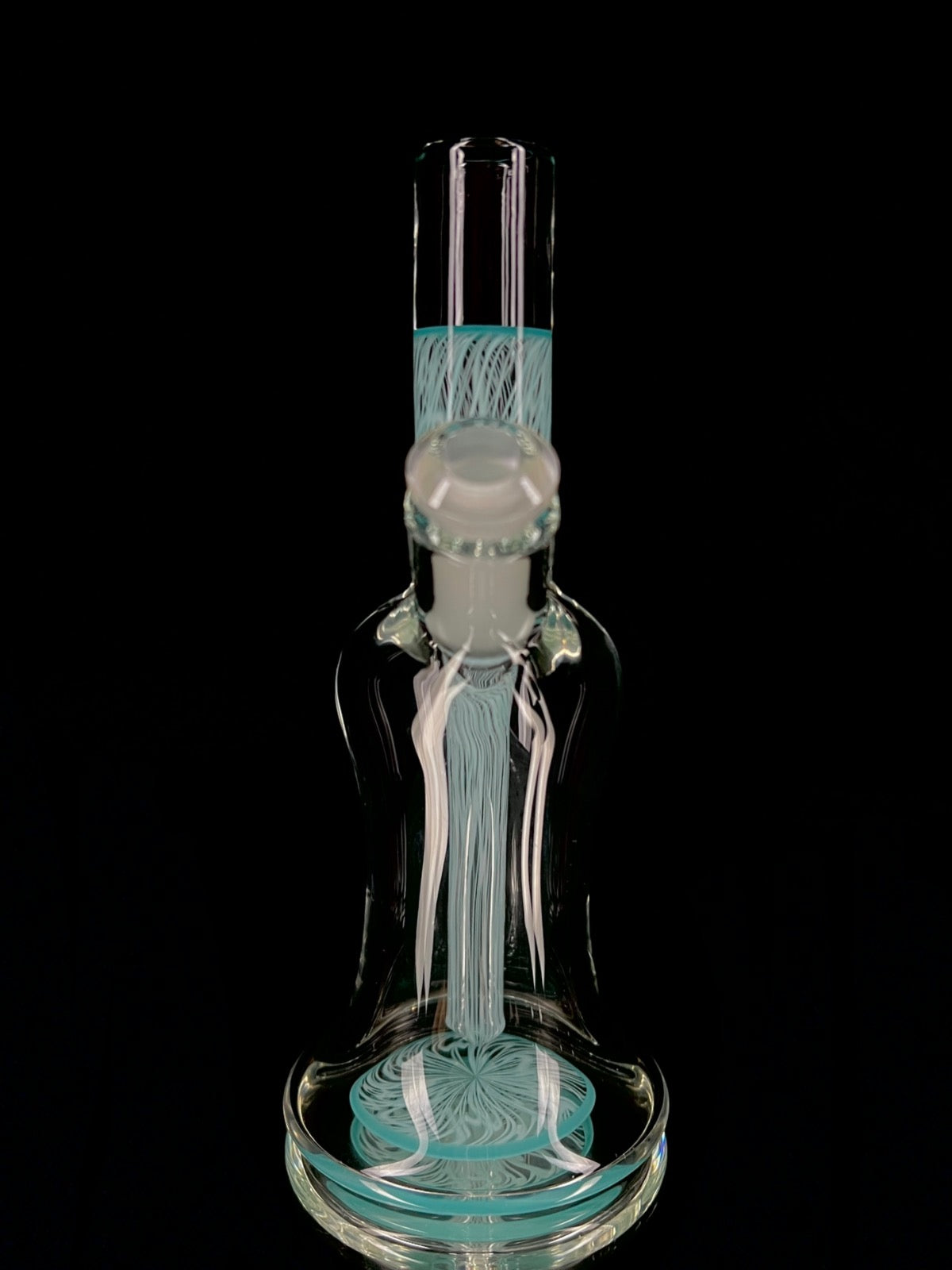 Aqua blue scribble accent tube by Snoopy Glass