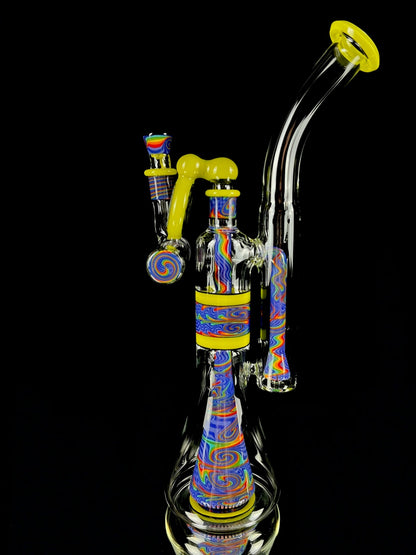 OJ Flame "Blueberry Rainbow" x "Roswell" Collins Bubbler