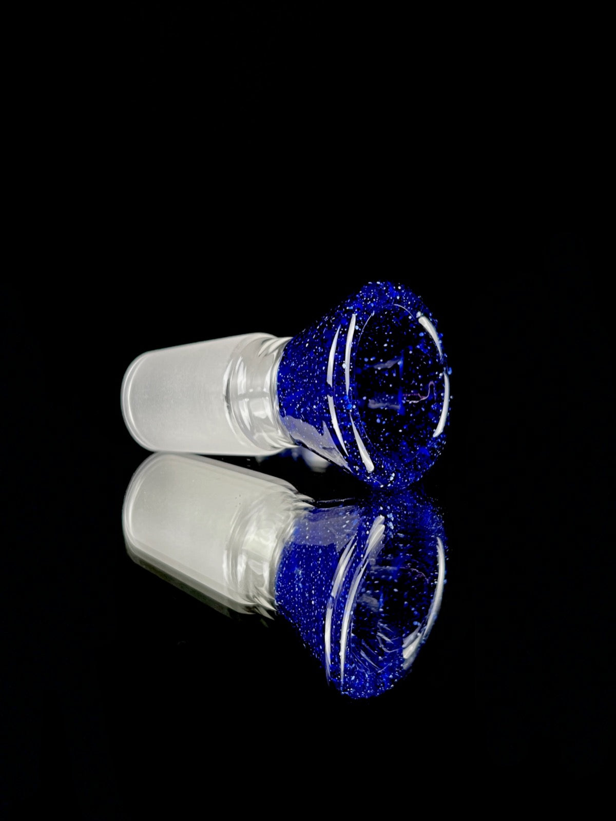 18mm full-accent Blue Blizzard slide by Welch Glass